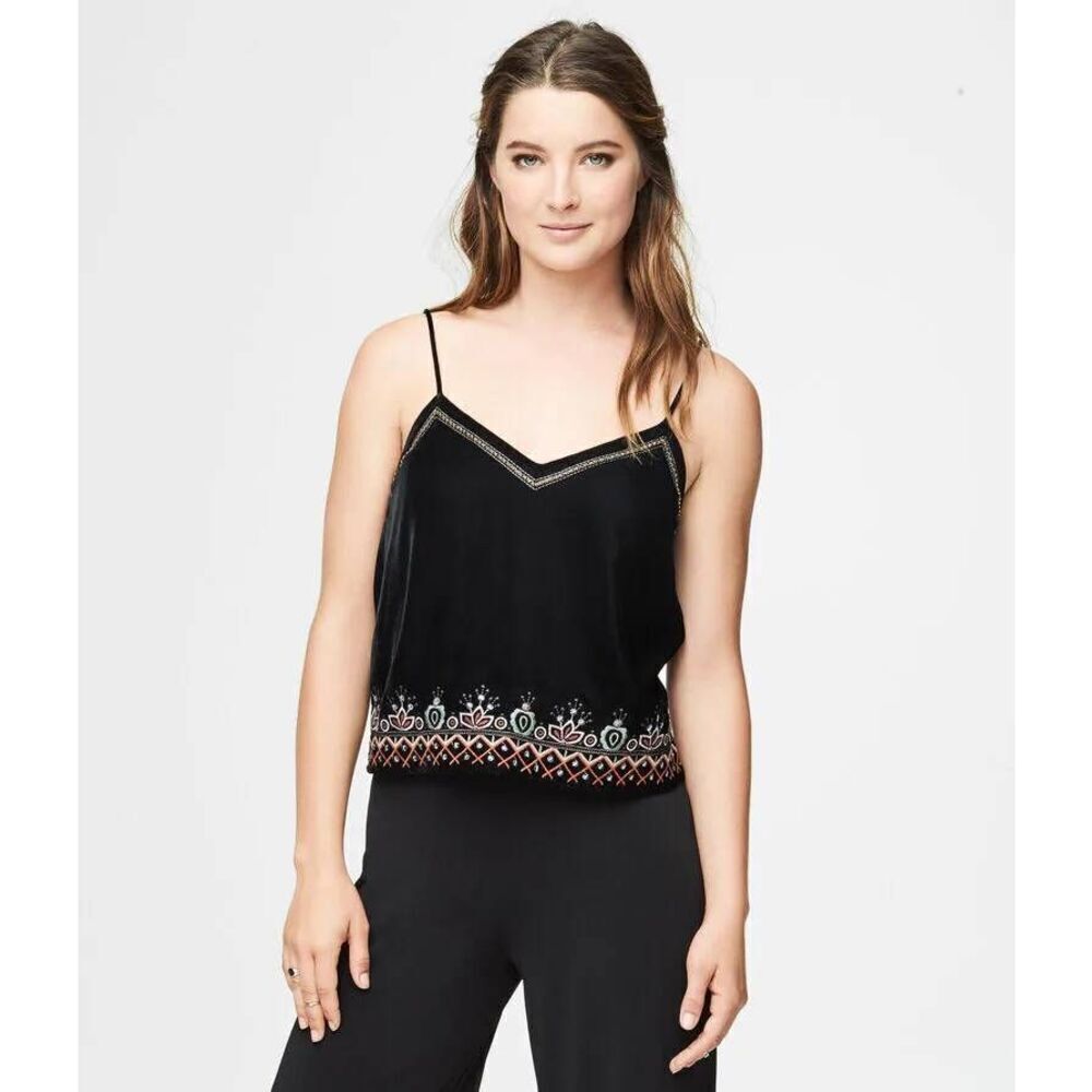 Aeropostale Beaded Boho Whimsigoth Velvet Cami Sz. XL Jr.
